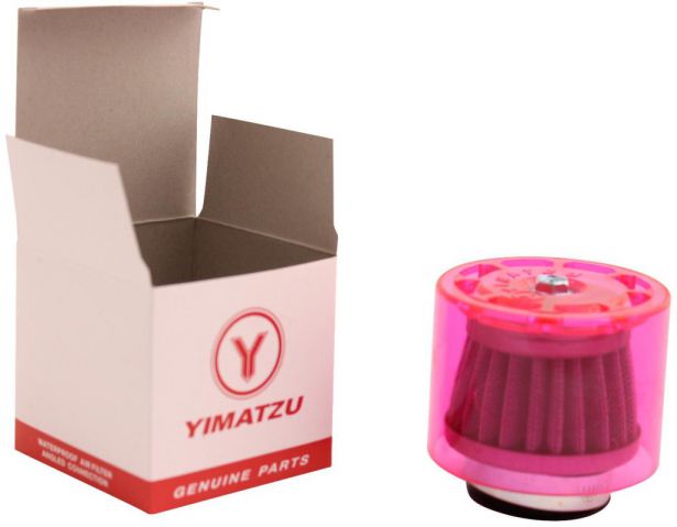 Air Filter - 35mm, Conical, Waterproof, Straight, Yimatzu Brand, Red - 60A1350RD - PBC74F1