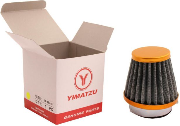 Air Filter - 44mm to 46mm, Conical, Medium Stack (60mm), 2 Stroke, Yimatzu Brand, Gold - 60P1180GD - PBC50F1