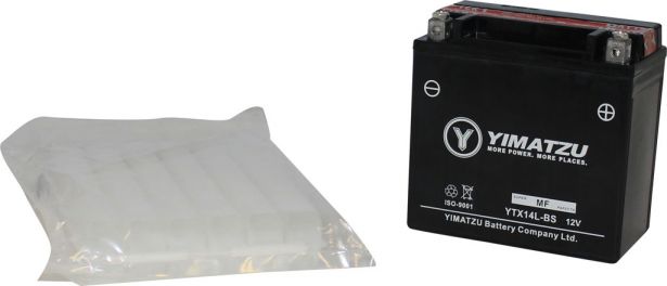 Battery - GTX14L-BS Yimatzu, AGM, Maintenance Free - BATMF1214L - PBC117EF1