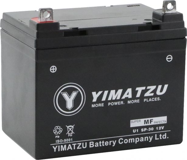 Battery - U1 SP-30 Yimatzu, AGM, Maintenance Free - PBCBATMF12F1