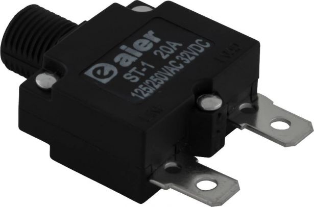 Circuit Breaker - Push Button, 20A, ST-1, 125/250VAC, 32VDC - 60A9520 - PBC2181F1