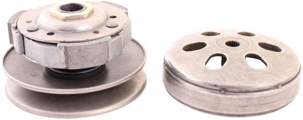 Clutch - Drive Pulley with Clutch Bell, GY6, 125cc to 150cc, 19 Spline - 30A3711 - PBC1257F1