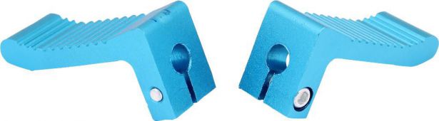 Foot Pegs - Blue, Dirt Bike, CNC, (2 pc set) - 40D5030BU - PBC586F1