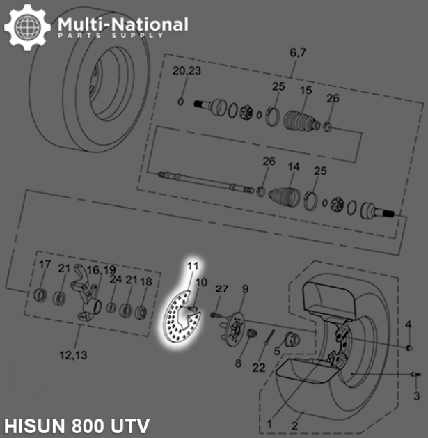 Front Brake Disc Cover - Hisun, UTV, 400cc, 800cc - 90A2140 - PBC735F1