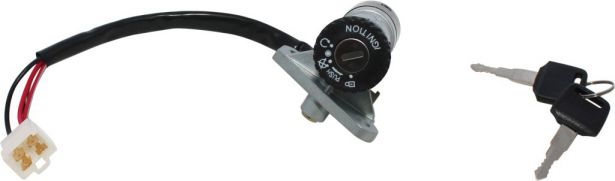 Ignition Key Switch - Vento Zip, 4 pin Male, Steering Lock - 10A4270 - PBC2198F1