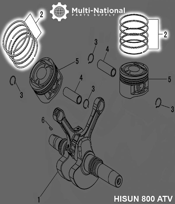 Piston Rings - 95mm (5pcs), ATV, Hisun, 800cc - 30A8582 - PBC1776F1