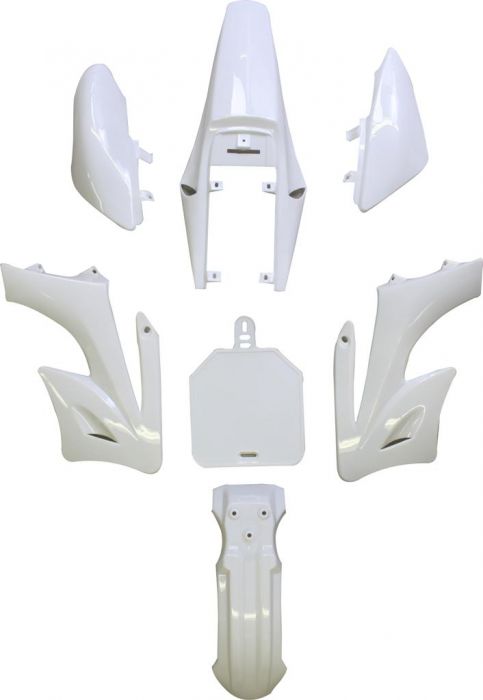 Plastic Set - 50cc to 150cc, Dirt Bike, White (7pcs) - 70D7110WT - PBC653F1