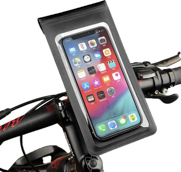 Touchscreen_Cell_Phone_Mount_ _Mobile_Phone_Holder_Up_to_6_Inch_Devices_Black_Pouch__Ratchet_Strap_1