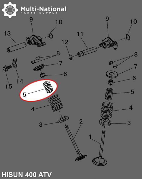 Valve Spring - Inner, ATV/UTV, Hisun, 400-500cc - 20A2140 - PBC1534F1