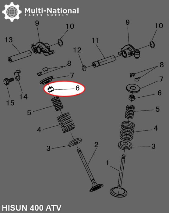 Valve Stem Seal - Hisun, 400-500cc, ATV/UTV - 20A2240 - PBC1560F1