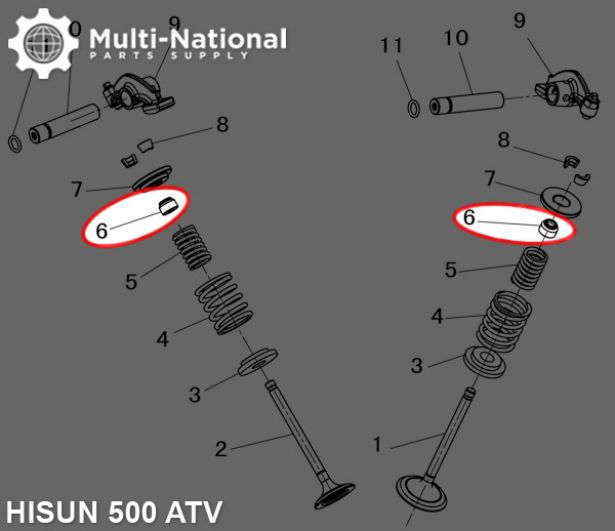 Valve Stem Seal - Hisun, 400-500cc, ATV/UTV - 20A2240 - PBC1560F1