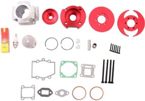 Cylinder Head Assembly - Big Bore, CNC, Dual Valve, Pocket Bike, 49cc, Air Cooled - 20P8490RD - PBC1624F1