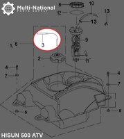 Fuel Tank Vent Pipe - ATV, Hisun, 400-700cc - 20A4250 - PBC2477F1