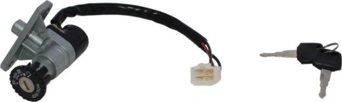 Ignition Key Switch - Vento Zip, 4 pin Male, Steering Lock - 10A4270 - PBC2198F1