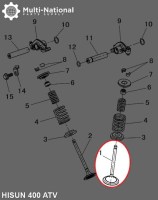 Intake Valve - Hisun, 400-500cc, ATV/UTV - 20A2562 - PBC1663F1