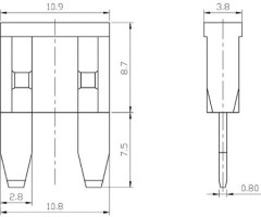 Mini Fuse - 10A, Red (10pcs) - 60A9118 - PBC2236F1