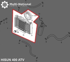Radiator - ATV, Hisun, 400cc, with Cooler - RAD2240 - PBC3056F1