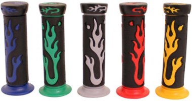 Throttle Grips - Flames, Green - 70D1830GN - PBC2780F1