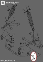 Universal Joint - Right, ATV, Hisun, 500-700cc - 70A6781 - PBC3309F1
