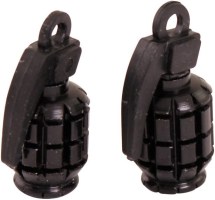 Valve Stem Caps - Black Grenades - 40A9000BK - PBC3390F1